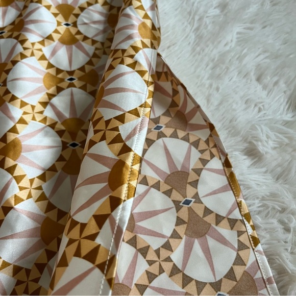 House Of Harlow 1960 X Revolve NWT Boho  Satin Cut Out Dress Retro Print Small - Picture 5 of 16